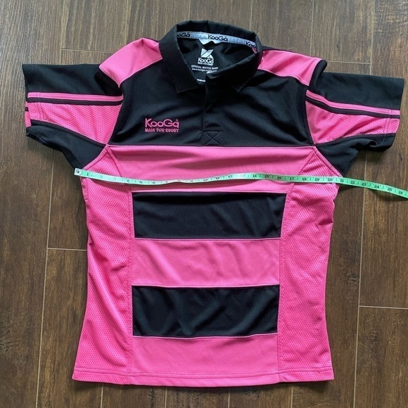 Kooga Pink and Black Striped Rugby Shirt Size Small - Picture 6 of 8